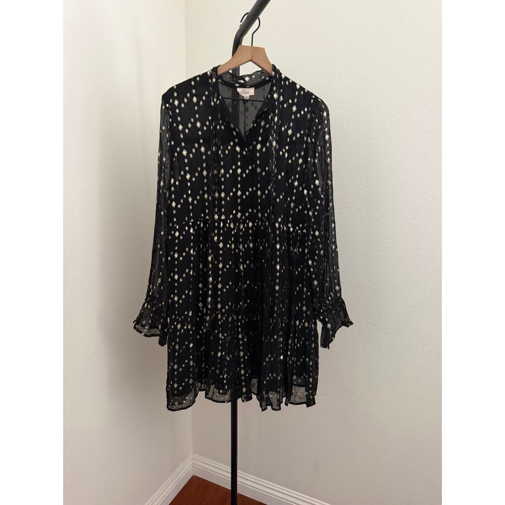 New elan black & gold Maria dress size XL - Picture 3 of 6